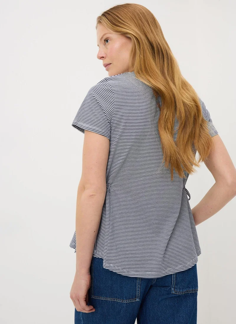 Matalan Blue/White Navy Stripe Tie Side T-Shirt for Women | Best Price UAE